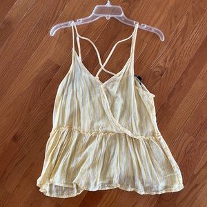 American eagle striped yellow tank top